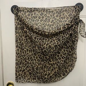Leopard Print Sheer Bathingsuit Wrap